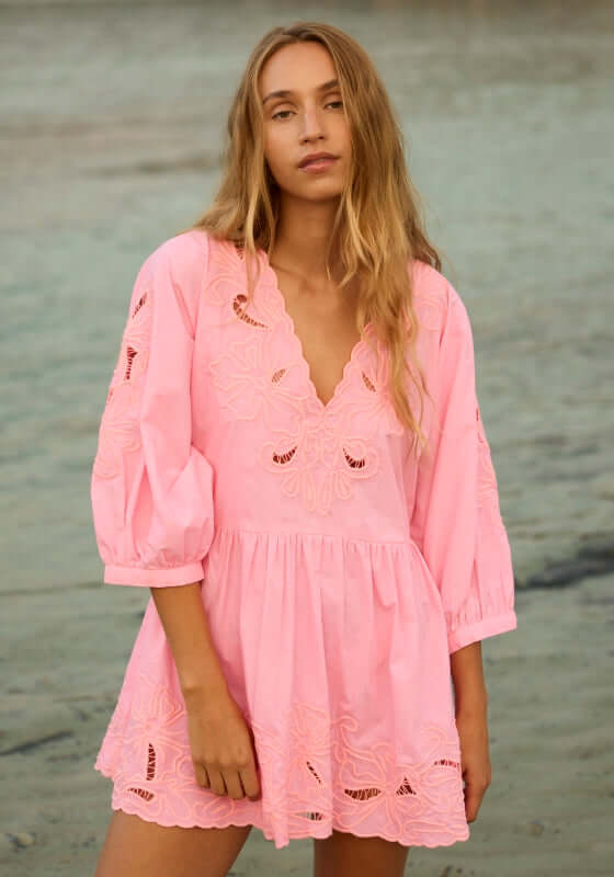Image of Poplin Tiered Mini Dress Paloma