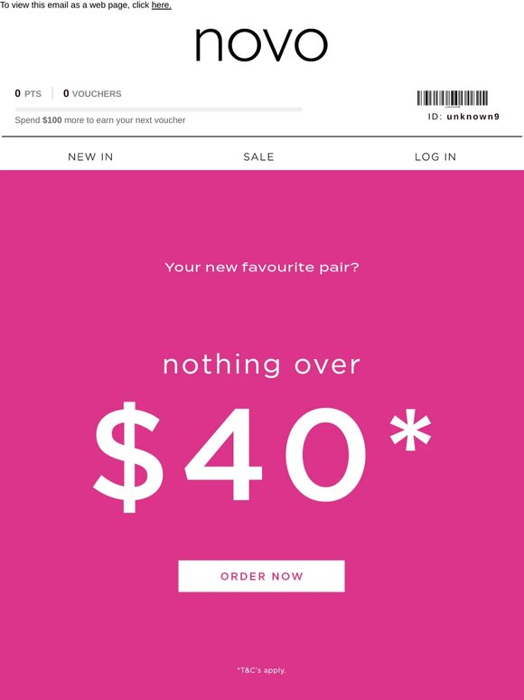 A treat for you: Shop nothing over $40!
