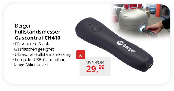Berger CH410 Gascontrol Füllstandsmesser für Alu- und Stahl-Gasflaschen