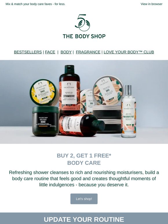 Buy two, get one FREE Body Care* 💖
