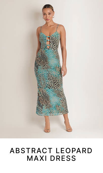 Abstract Leopard Maxi Dress