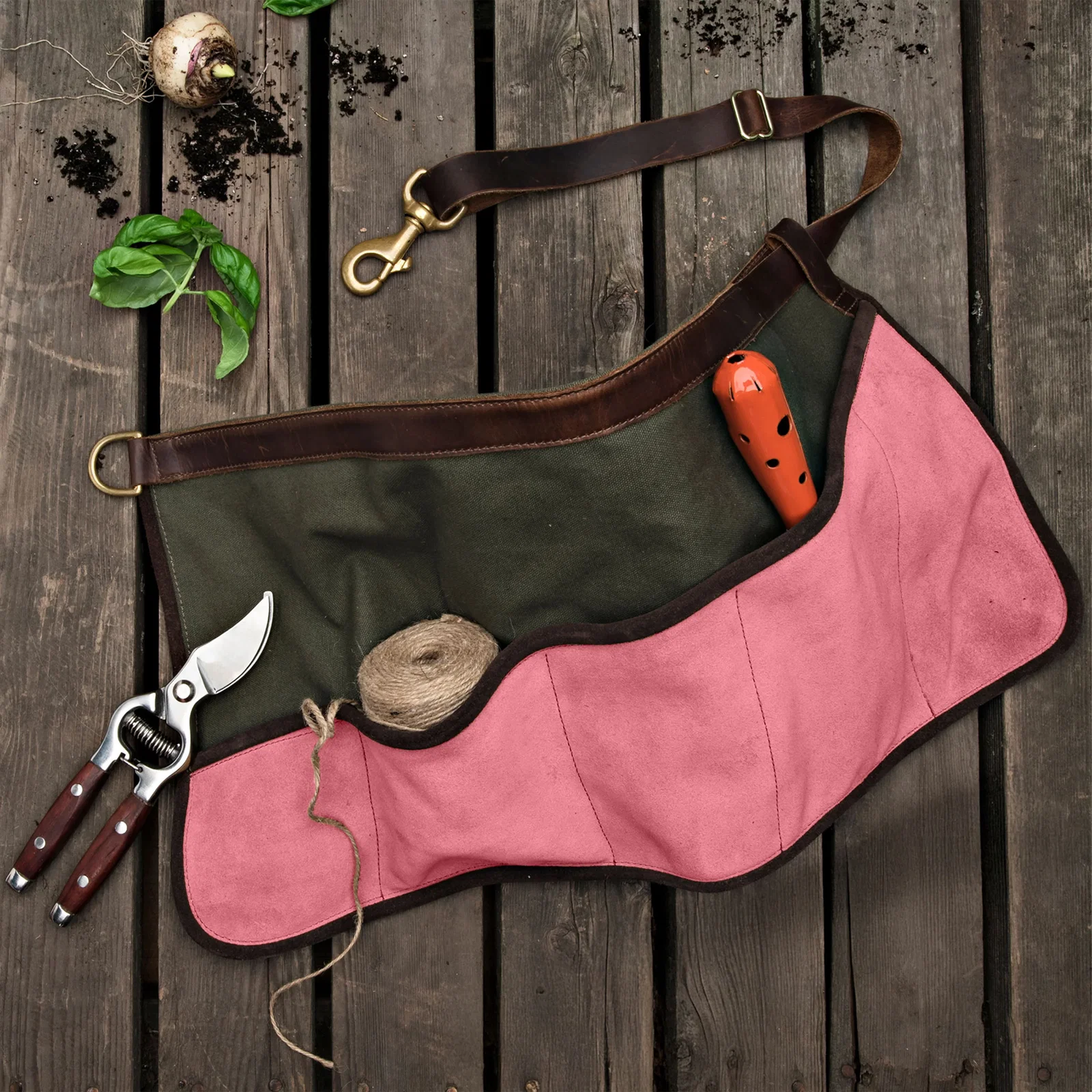 Image of Waist-Level Gardening Apron, Pink