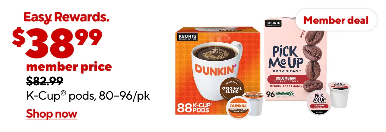 80-96pk. K-Cups as low as $38.99 Member/$42.99 Non-Member