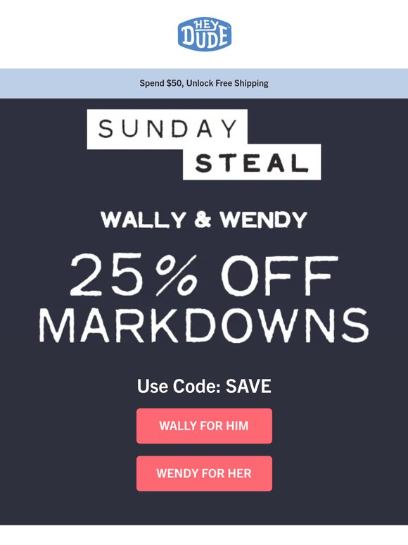 TODAY ONLY ⚡ Wally & Wendy 25% Off