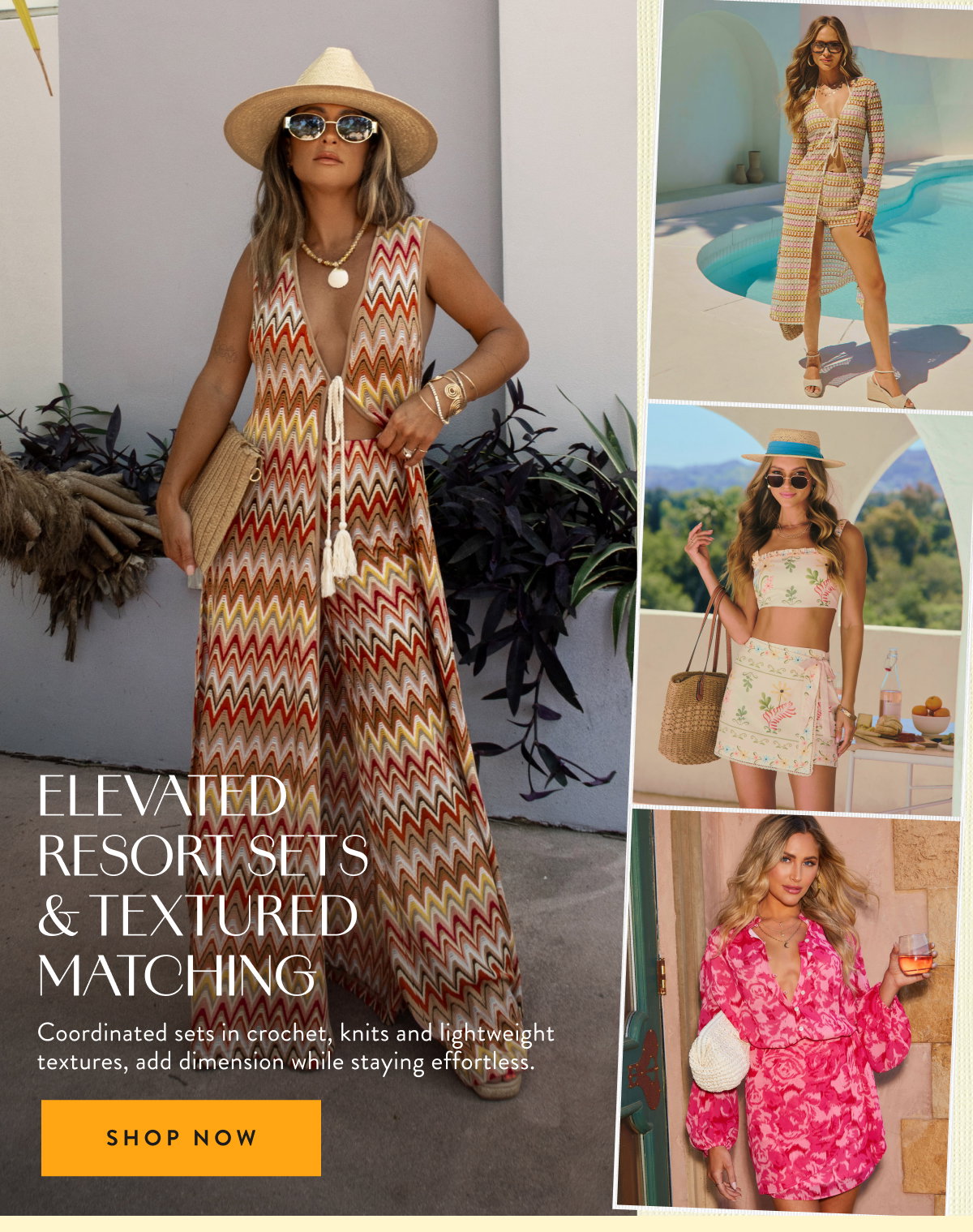 Elevated Resort Sets & Textured Matching. Shop Sets