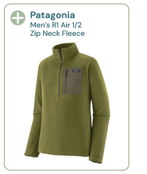Patagonia Men's R1 Air 1/2 Zip Neck Fleece - Green. 