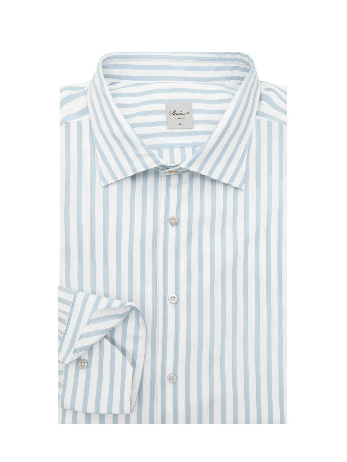 Striped shirt in Twofold Super Cotton with Kent collar