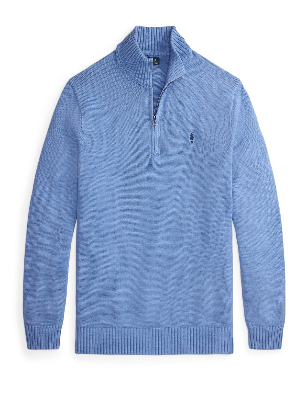 Cotton knit Troyer with logo embroidery