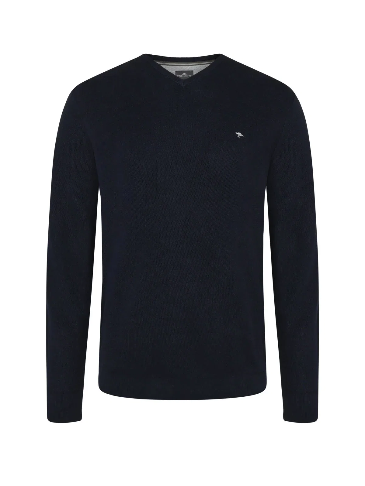 Lightweight cotton V-neck sweater in rice grain texture