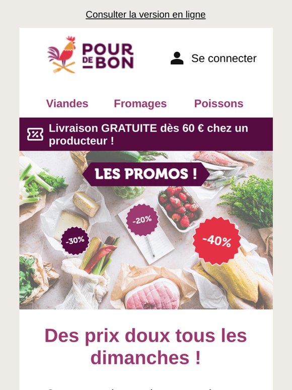 Ne ratez pas les promo du dimanche...