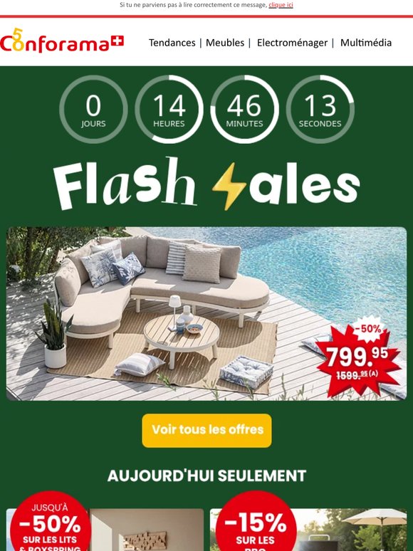 AUJOURD'HUI SEULEMENT : jusqu’à -50% sur une sélection de lits et boxsprings