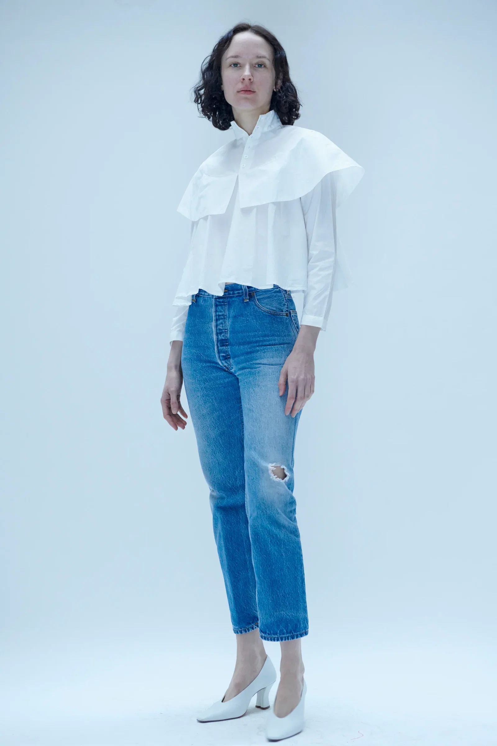 Image of McKinley Top in White Poplin