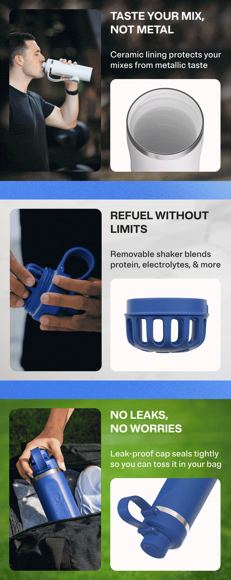 Taste your mix not metal. Refuel without limits, no leaks, no worries.