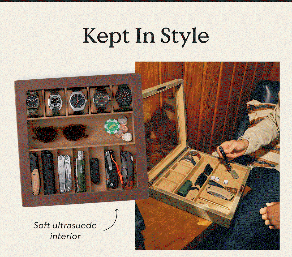 Pocket Knife and Watch Display Case
