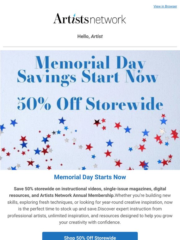 Memorial Day Savings Are Here — 50% Off Storewide