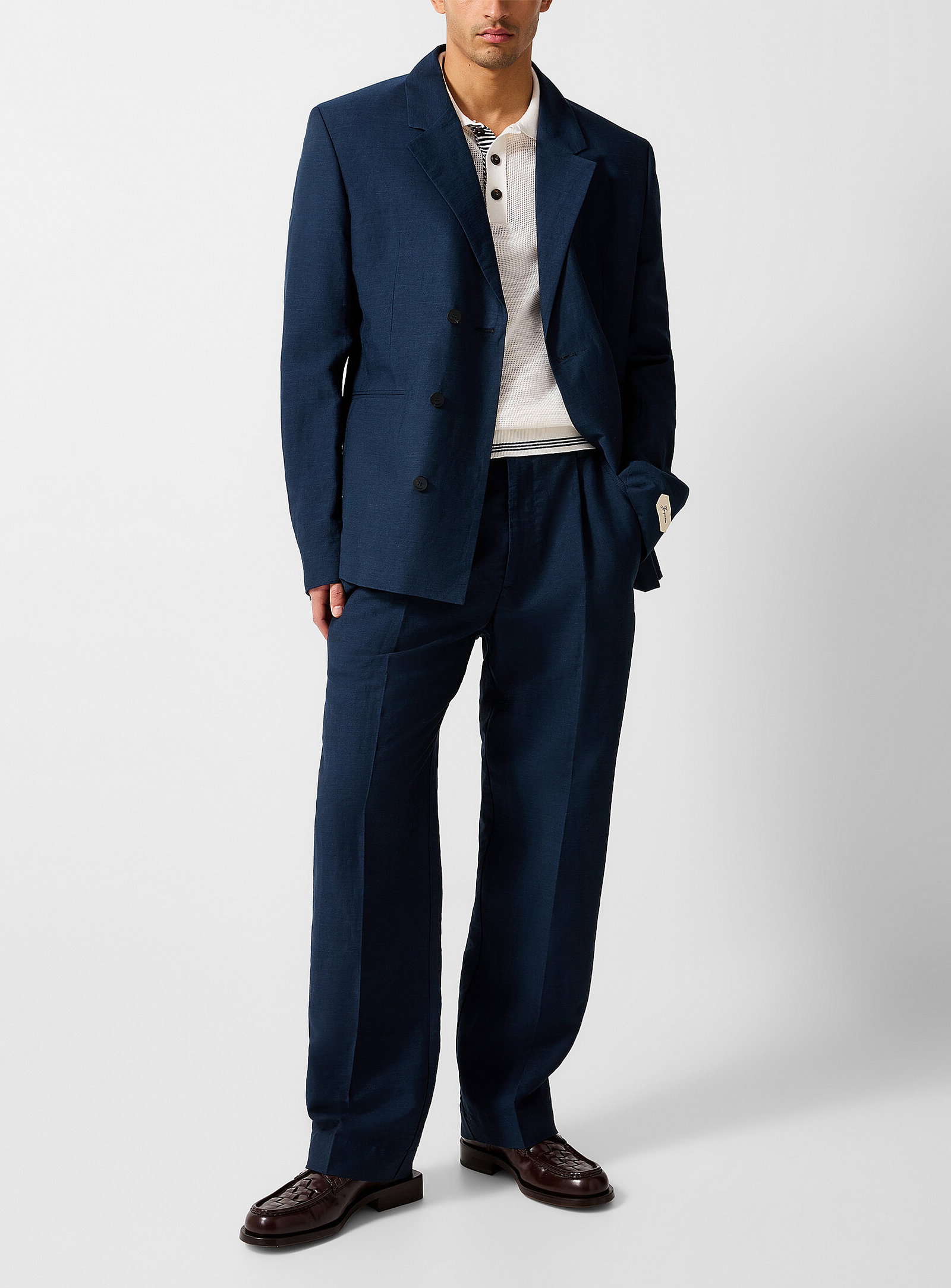 Croisière linen-blend pant