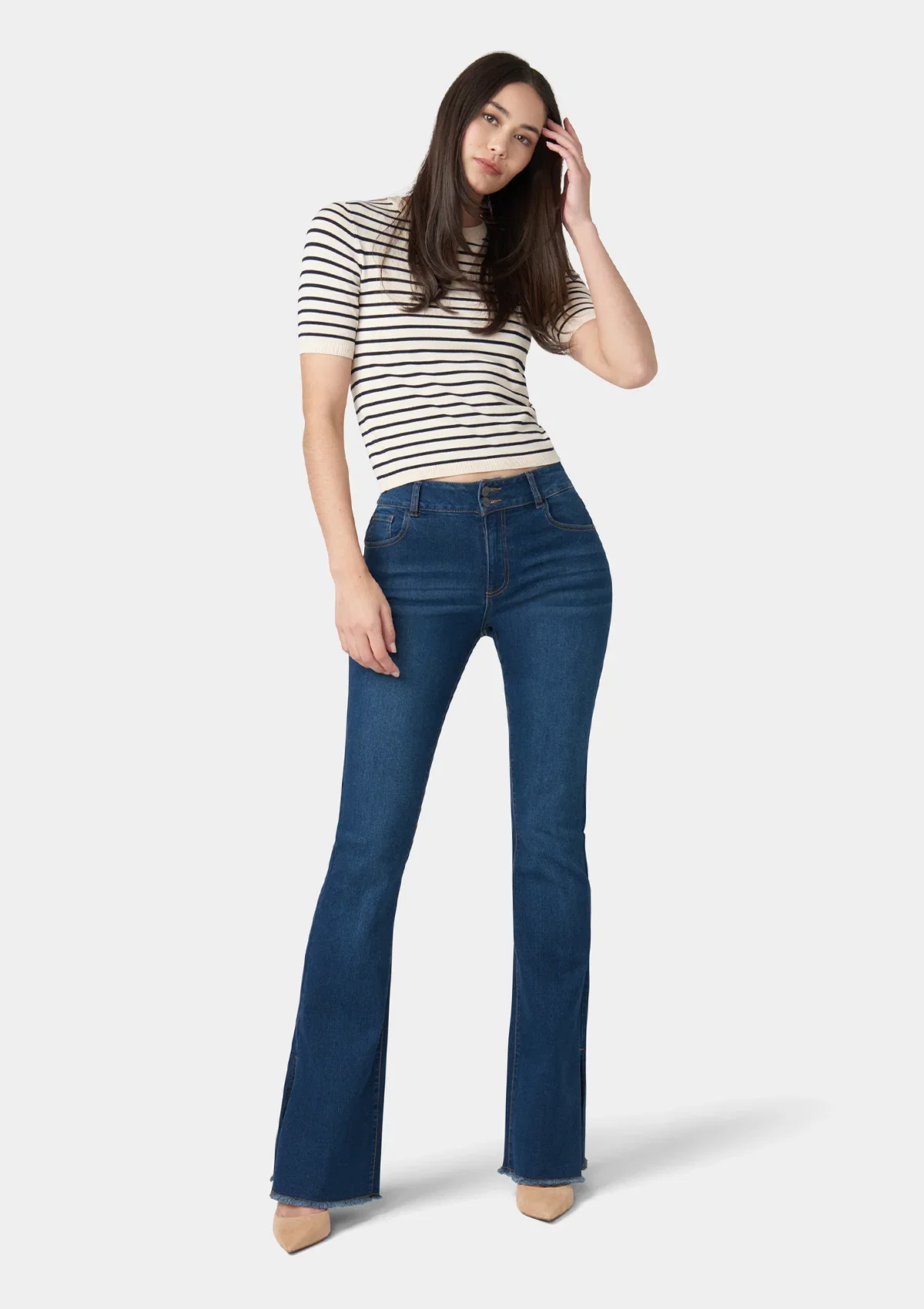 Image of Tall Olivia Flare Jeans With Slit