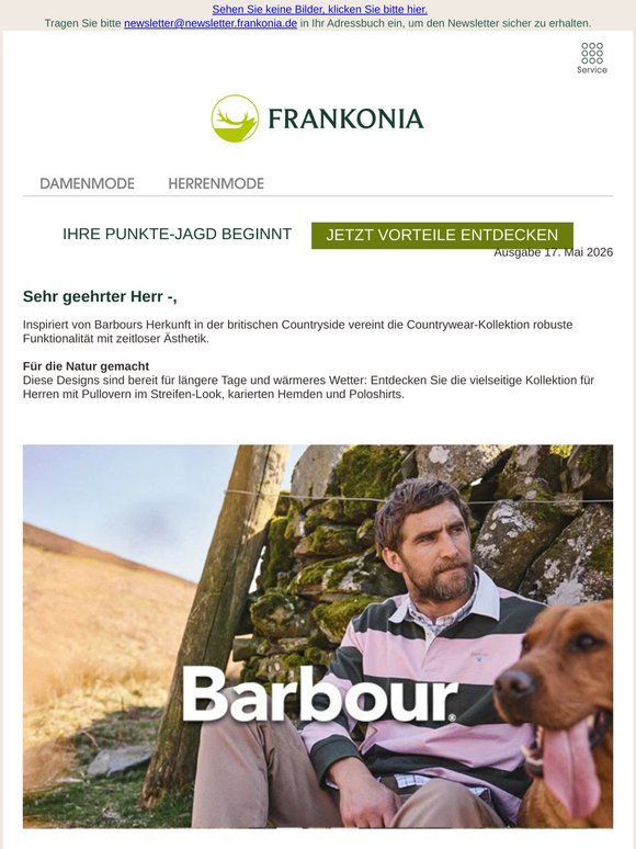Für die Natur gemacht: Neue Barbour Styles