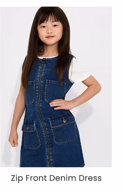 Zip Front Denim Dress