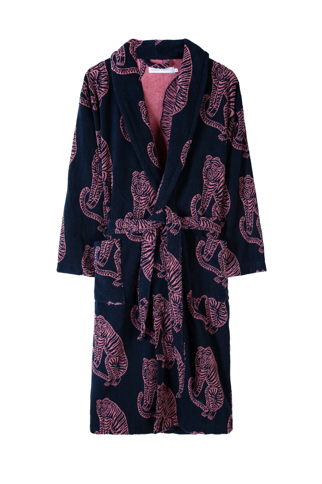 Unisex Towel Robe Sansindo Print Navy Pink