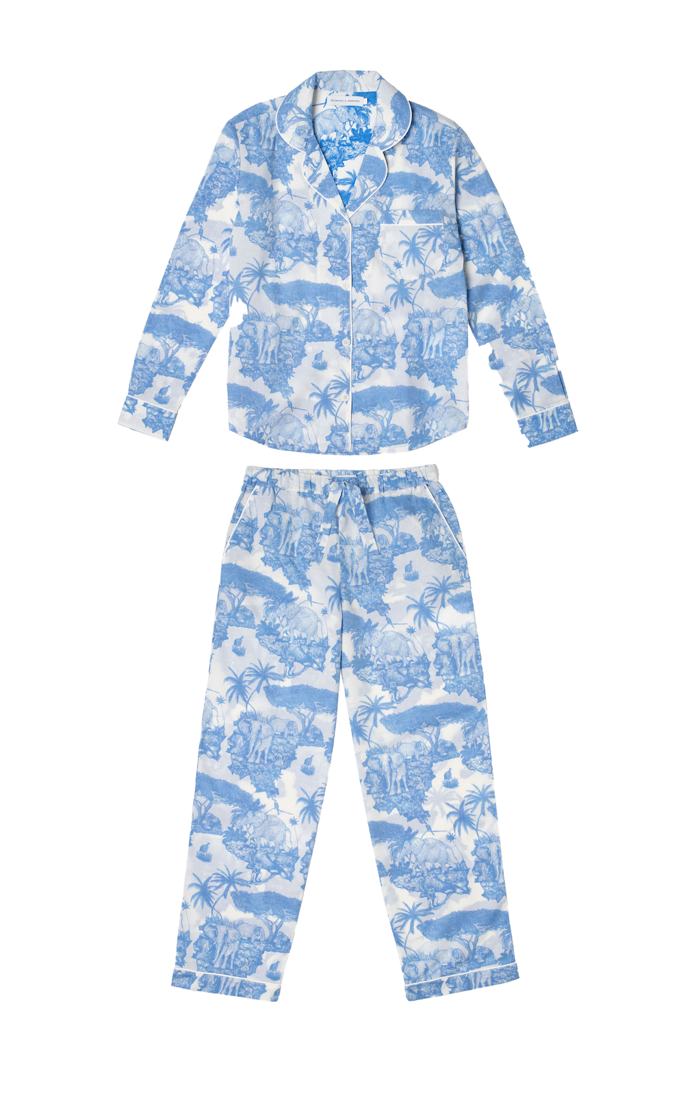 Long Pyjama Set Loxodonta Blue