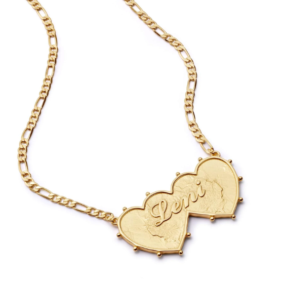 Shrimps Double Heart Personalised Necklace