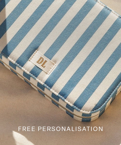 Blue Stripe Large Jewellery Case