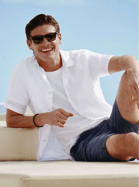 Pure Linen Short Sleeve Shirt - White