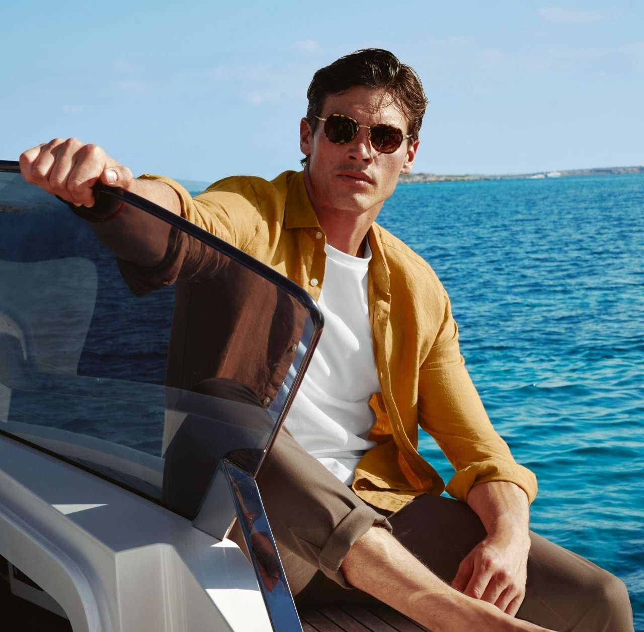 Pure Linen Shirt - Gold