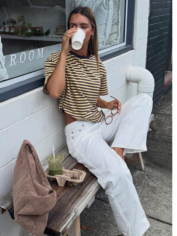 Alba Striped Yellow Tee