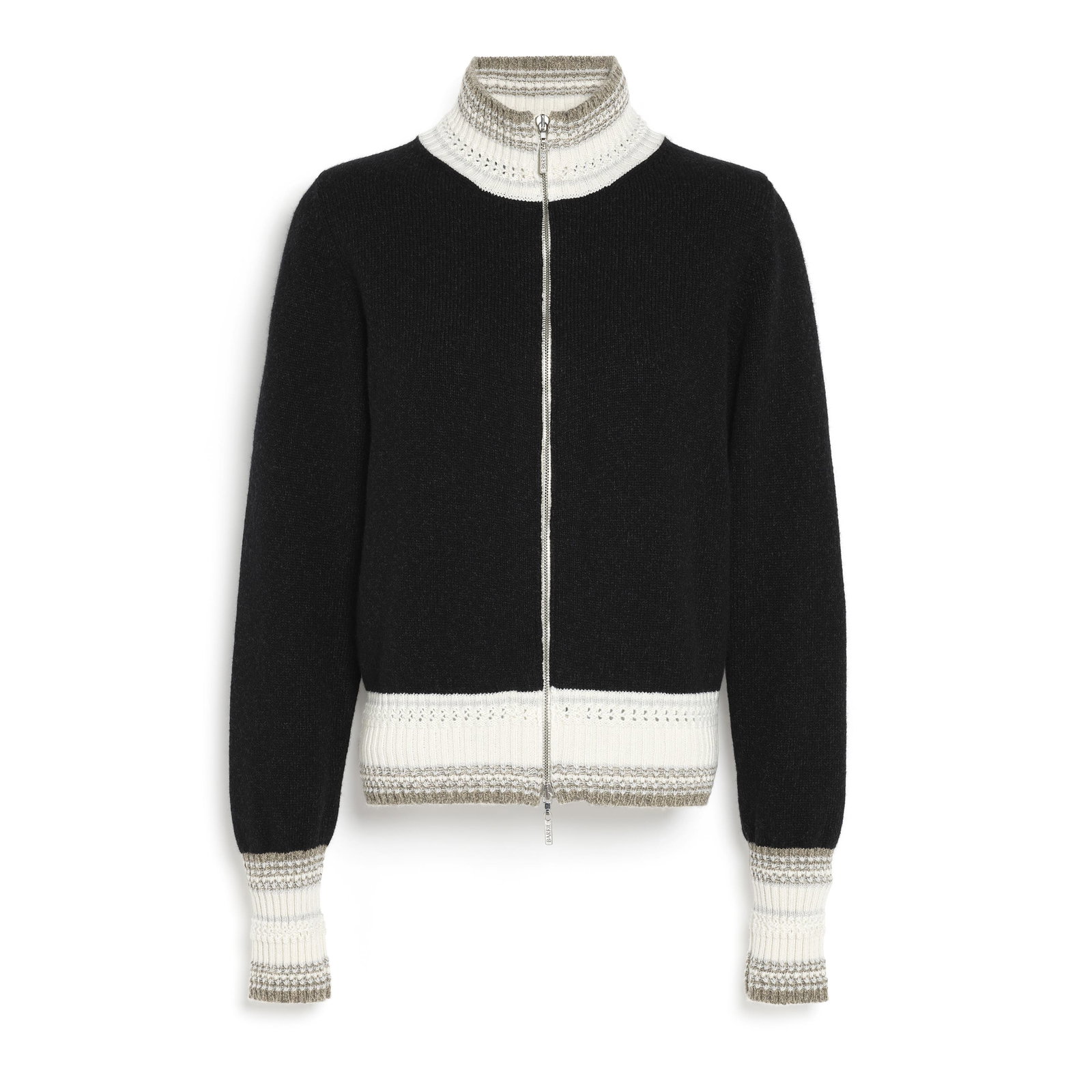 Image of Cardigan zippé en cachemire chiné
