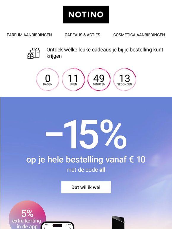 Gun jezelf een extraatje! 15% korting op je hele bestelling vanaf € 10