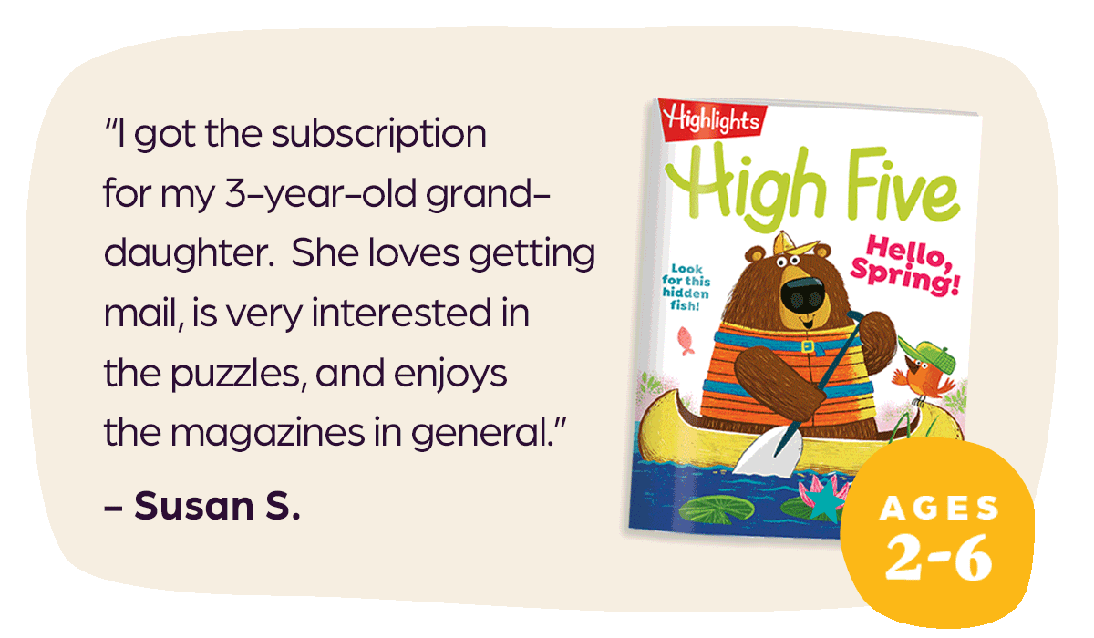 High Five, for Ages 2-6.