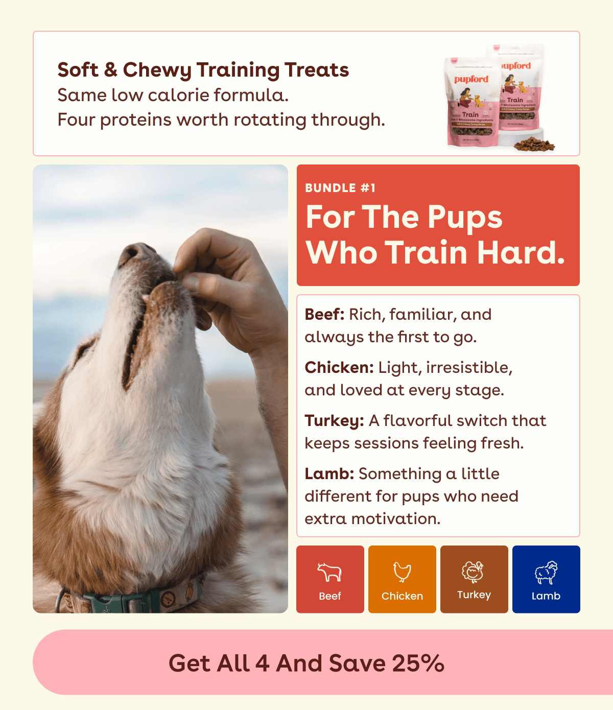 Soft and chew training treats 