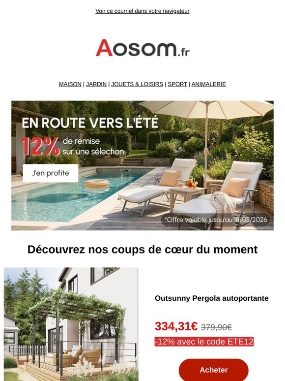 ⌛ Dernières heures : -12% sur votre futur été !