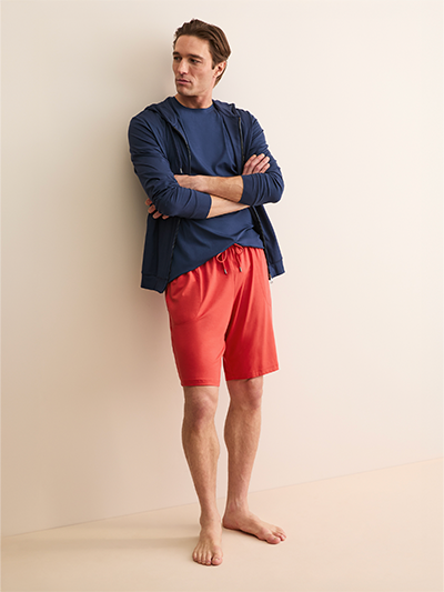 Men's Basel Lounge Shorts in Rich Red