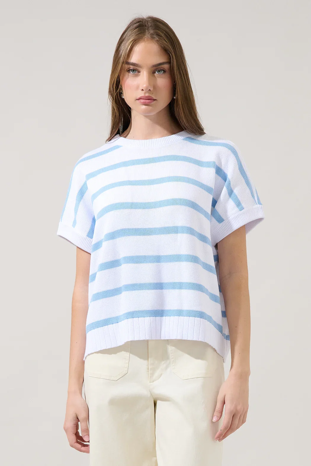 Image of Veronia Striped Oversized Knit Top