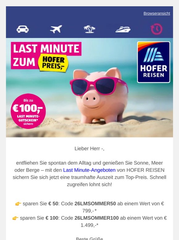 Unwiderstehliche Last Minute-Angebote! 🏖️
