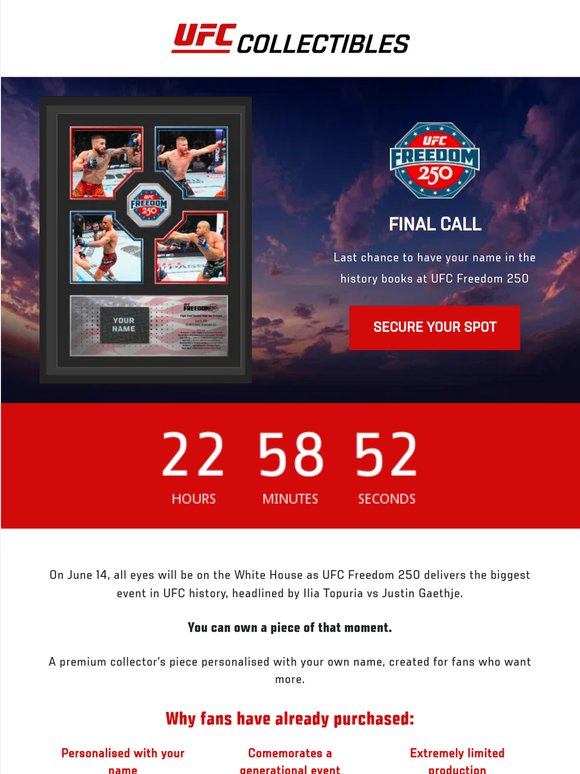 FINAL CALL: Freedom 250 Name On Canvas