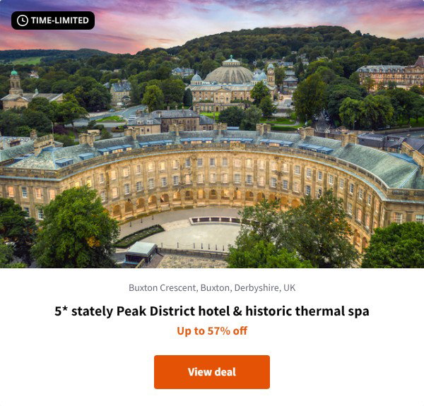 5* stately Peak District hotel & historic thermal spa