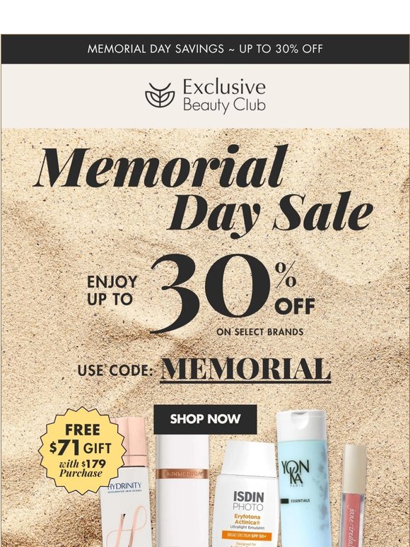 Limited Time: Save Up to 30% on Select Brands! ✨