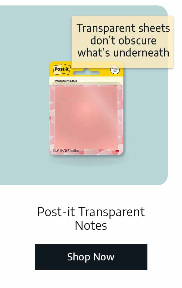 Post-it Transparent Notes - Transparent sheets don't obscure what's underneath