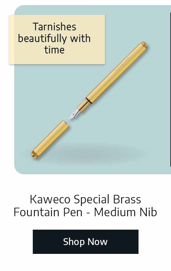 Kaweco Special Brass Fountain Pen - Medium Nib - Tarnishes beautifully with time