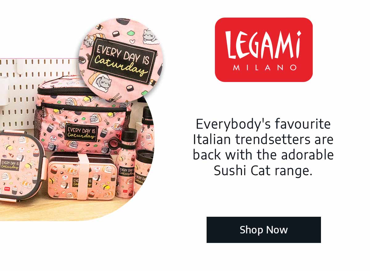 Legami - Everybody's favourite Italian trendsetters are back with the adorable Sushi Cat range