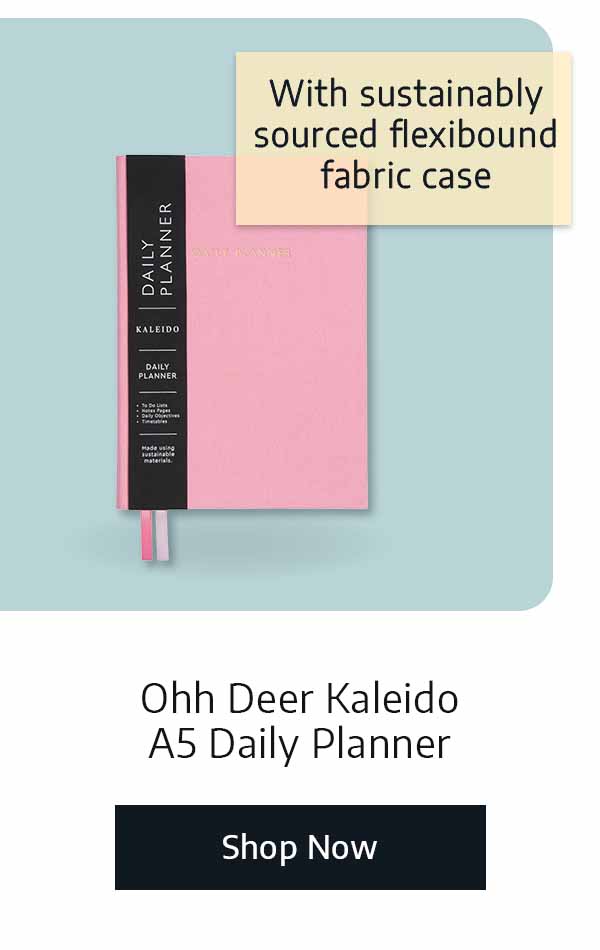 Ohh Deer Kaleido A5 Daily Planner - With sustainably sourced flexibound fabric case