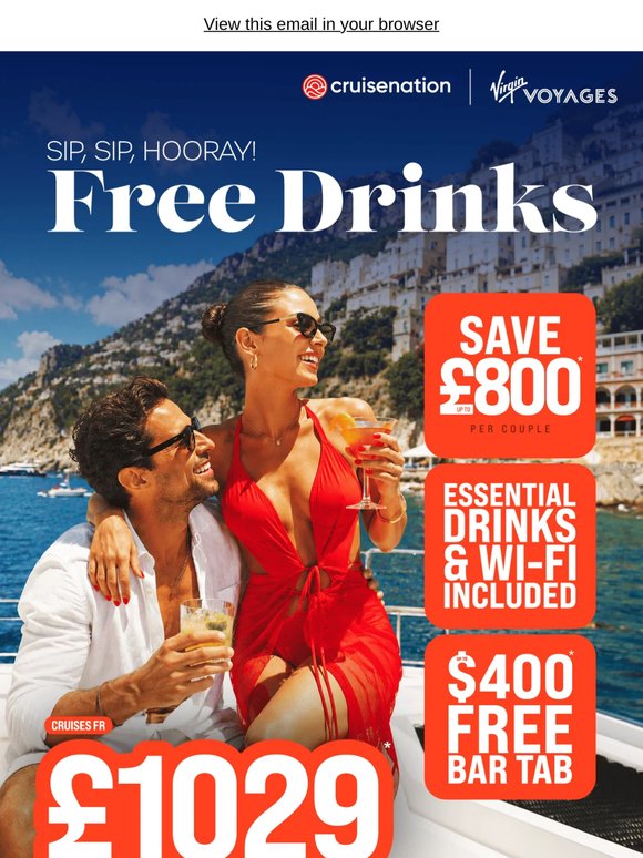🍹 Sip Sip Hooray! Free $400 bar tab included