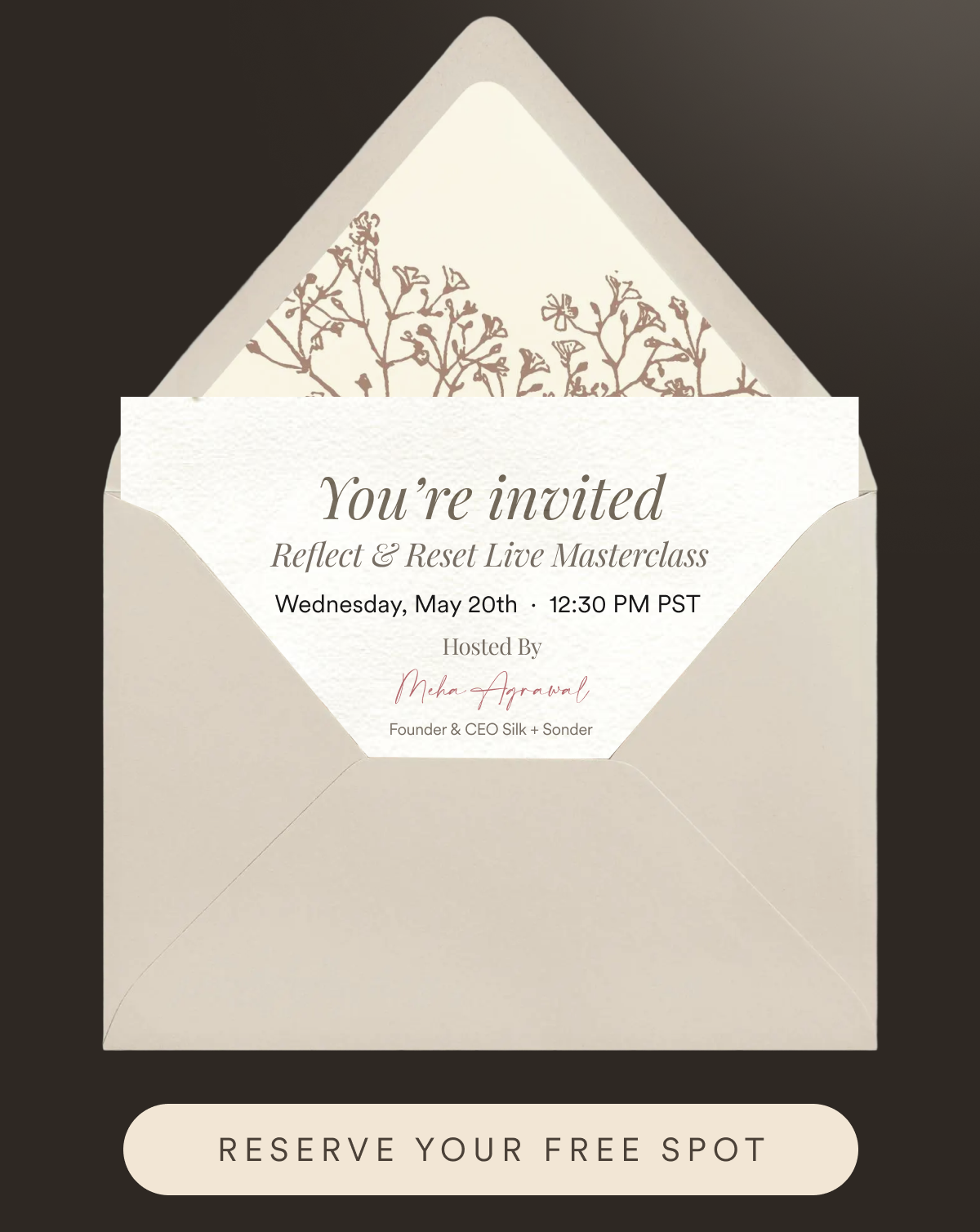 You're invited! Reflect & Reset Live Masterclass. Reserve Your Free Spot! 