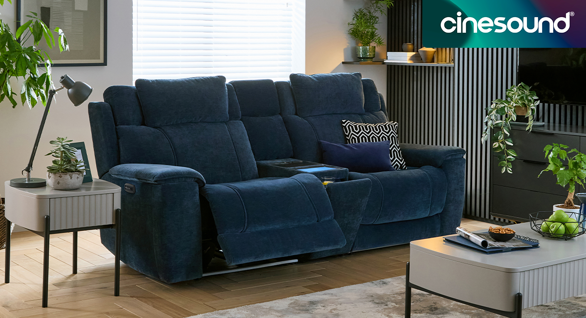 Cinesound Aventra Express Large 2 Seat Power Recliner Sofa with Screen