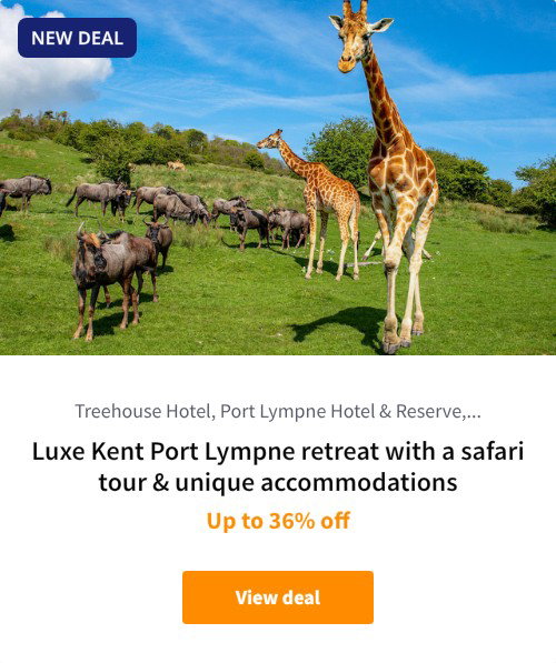 Luxe Kent Port Lympne retreat with a safari tour &amp; unique accommodations