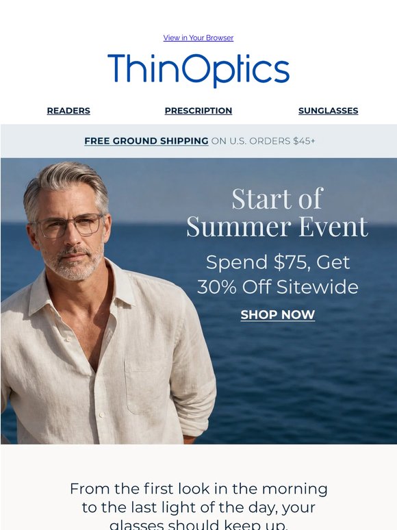 Prescription, Designed for Summer | Get 30% Off